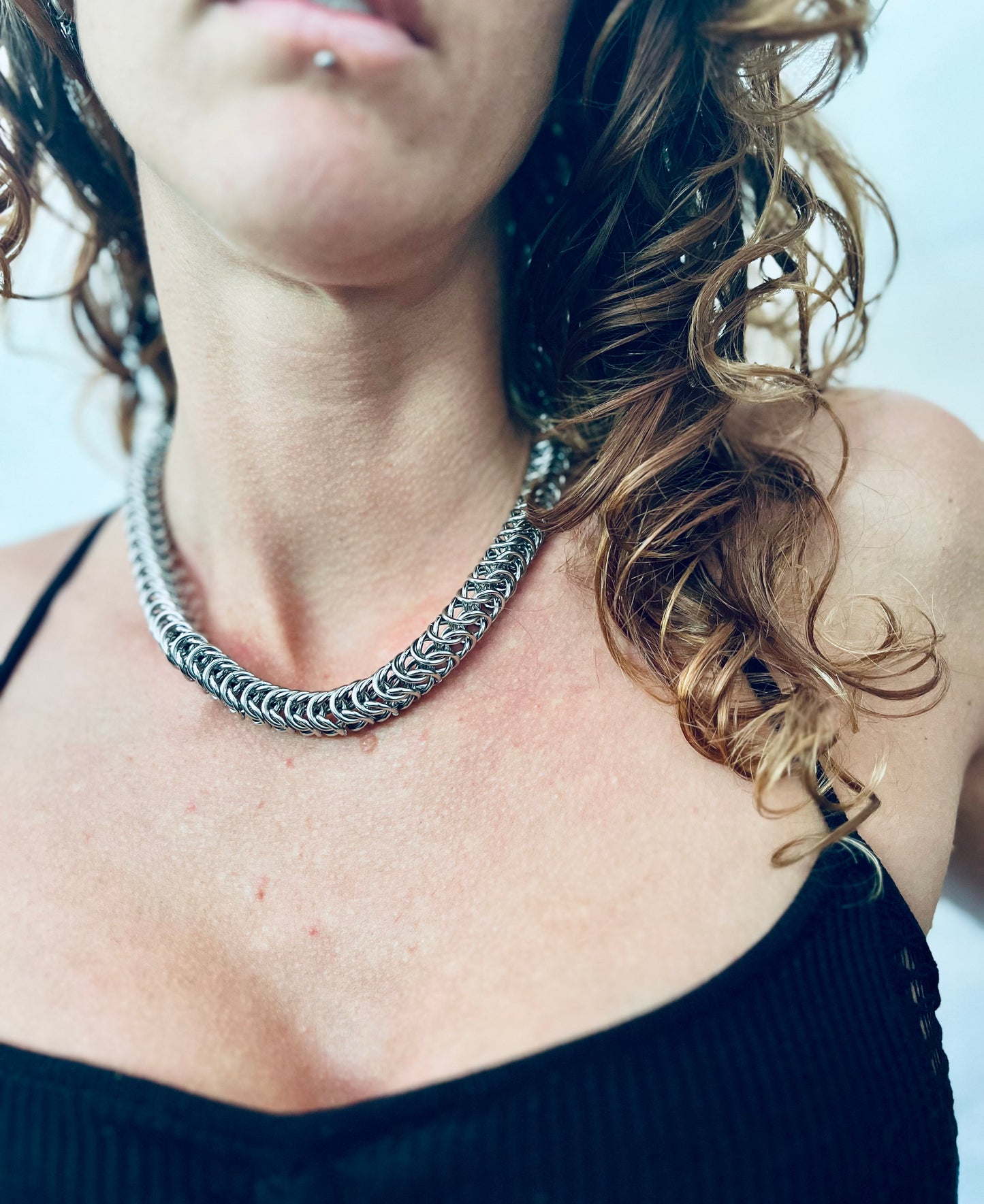 box weave chainmaille choker