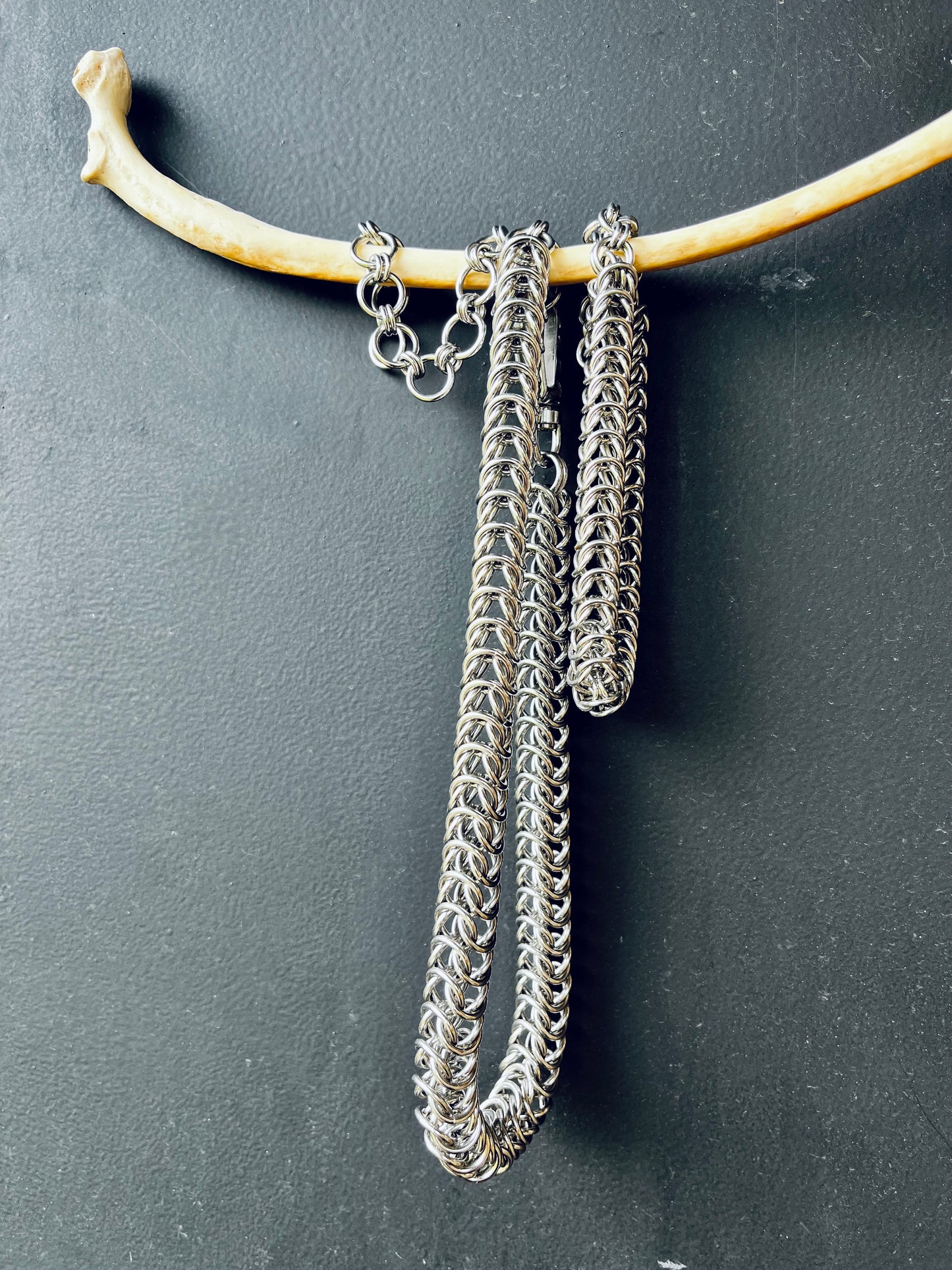 box weave chainmaille necklace & bracelet