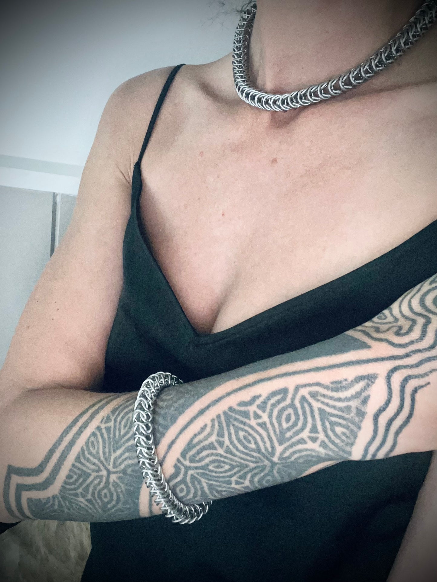 box weave chainmaille necklace & bracelet