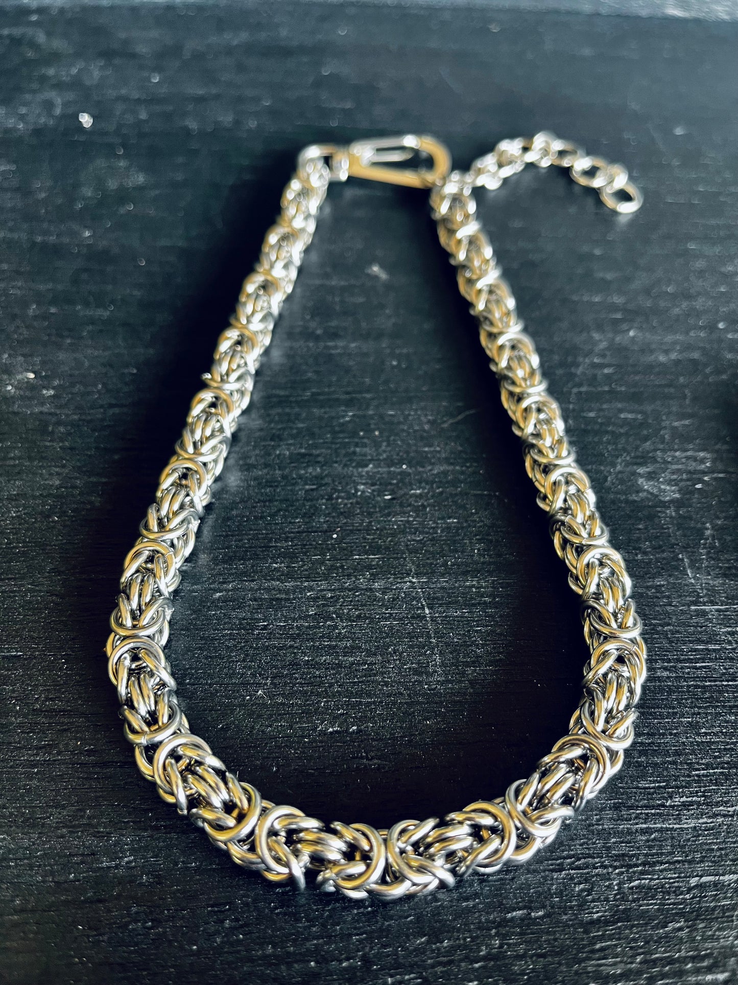 byzantine weave chainmaille necklace & bracelet