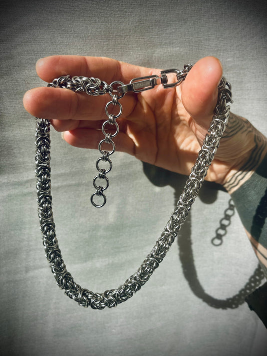 byzantine weave chainmaille necklace & bracelet